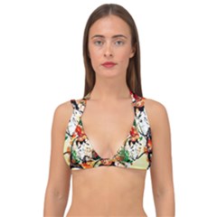 Lilies In A Vase 1 4 Double Strap Halter Bikini Top