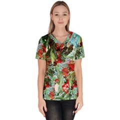 Eden Garden 1 4 Women s V-neck Scrub Top by bestdesignintheworld