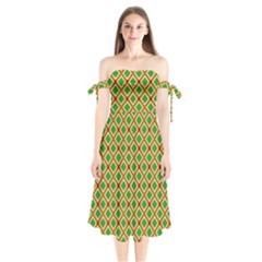 Df Irish Wish Shoulder Tie Bardot Midi Dress by deformigo