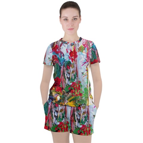 Eden Garden 1 6 Women s Tee And Shorts Set by bestdesignintheworld