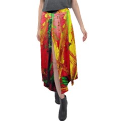 Revelation 1 4 Velour Split Maxi Skirt by bestdesignintheworld