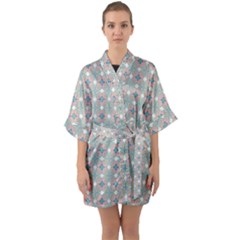 Df Mezzaniche Half Sleeve Satin Kimono  by deformigo