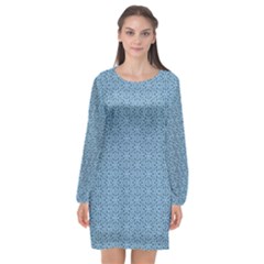 Df Normina Long Sleeve Chiffon Shift Dress  by deformigo