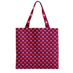 Df Magenta Rumor Zipper Grocery Tote Bag by deformigo