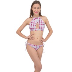 Df Hazel Conins Cross Front Halter Bikini Set by deformigo