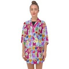 Flowers Trapped In The Chains Half Sleeve Chiffon Kimono by fabqa