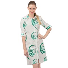 Rounder V Long Sleeve Mini Shirt Dress by anthromahe