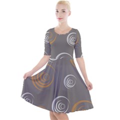 Rounder Vi Quarter Sleeve A-line Dress by anthromahe