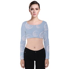 Rounder Vii Velvet Long Sleeve Crop Top by anthromahe