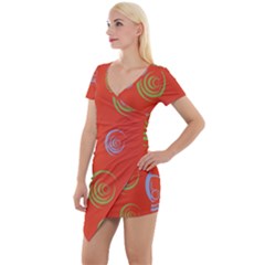 Rounder X Short Sleeve Asymmetric Mini Dress
