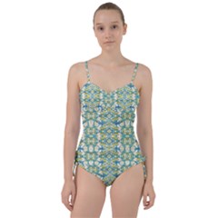 Colored Geometric Ornate Patterned Print Sweetheart Tankini Set by dflcprintsclothing