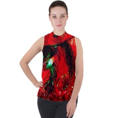 Christmas Tree  1 5 Mock Neck Chiffon Sleeveless Top by bestdesignintheworld