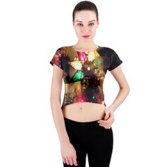 Christmas Tree  1 9 Crew Neck Crop Top by bestdesignintheworld