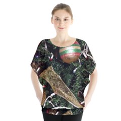 Christmas Tree  1 19 Batwing Chiffon Blouse