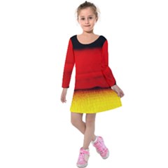Colors And Fabrics 7 Kids  Long Sleeve Velvet Dress by bestdesignintheworld
