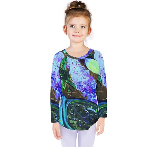 Lilac And Lillies 1 Kids  Long Sleeve Tee by bestdesignintheworld