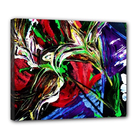 Lillies In The Terracotta Vase 3 Deluxe Canvas 24  X 20  (stretched) by bestdesignintheworld
