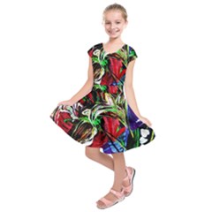 Lillies In The Terracotta Vase 3 Kids  Short Sleeve Dress by bestdesignintheworld