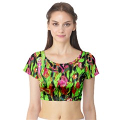 Spring Ornaments 1 Short Sleeve Crop Top by bestdesignintheworld