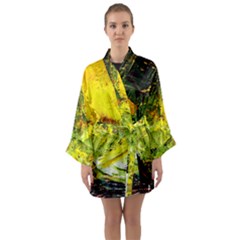 Yellow Chik 5 Long Sleeve Satin Kimono by bestdesignintheworld