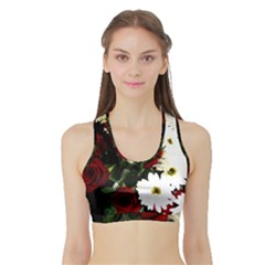 Roses 1 2 Sports Bra With Border