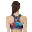 Seamless Abstract Colorful Tile Sports Bra with Border View2