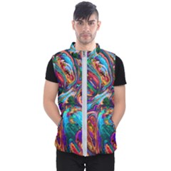 Seamless Abstract Colorful Tile Men s Puffer Vest