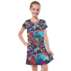 Seamless Abstract Colorful Tile Kids  Cross Web Dress