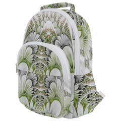 Fractal Delicate White Background Rounded Multi Pocket Backpack