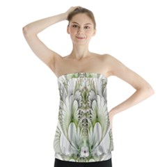 Fractal Delicate White Background Strapless Top