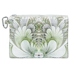 Fractal Delicate White Background Canvas Cosmetic Bag (xl)