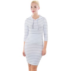 Pattern Background Monochrome Quarter Sleeve Hood Bodycon Dress by HermanTelo