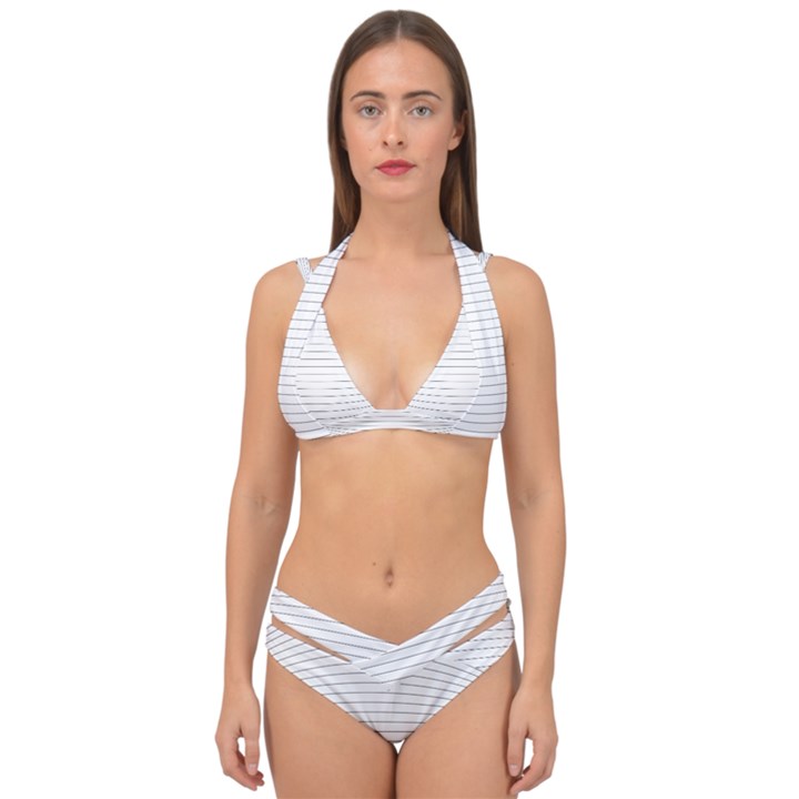 Pattern Background Monochrome Double Strap Halter Bikini Set