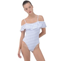 Pattern Background Monochrome Frill Detail One Piece Swimsuit