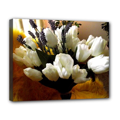 Tulips 1 3 Canvas 14  X 11  (stretched) by bestdesignintheworld