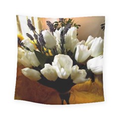 Tulips 1 3 Square Tapestry (small) by bestdesignintheworld