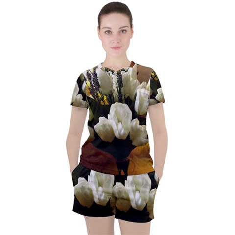 Tulips 1 3 Women s Tee And Shorts Set by bestdesignintheworld