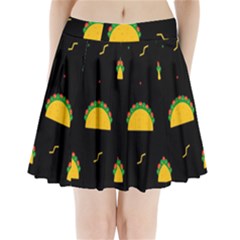 Festive Seamless Pattern With National Taco Food Pleated Mini Skirt by Wegoenart
