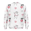 Seamless Pattern Cute Cat With Little Heart Hearts Men s Sweatshirt View2