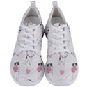 Seamless Pattern Cute Cat With Little Heart Hearts Men s Lightweight Sports Shoes View1