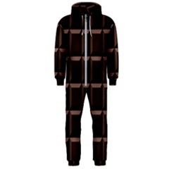 Dark Chocolate Seamless Pattern Sweet Texture Hooded Jumpsuit (men)  by Wegoenart