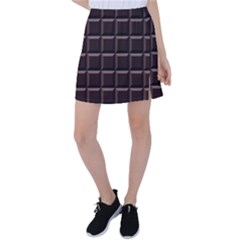 Dark Chocolate Seamless Pattern Sweet Texture Tennis Skirt by Wegoenart