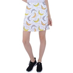 Seamless Stylish Pattern With Fresh Yellow Bananas Background Tennis Skirt by Wegoenart