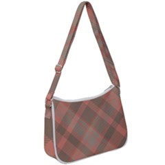 Tartan Scotland Seamless Plaid Pattern Vintage Check Color Square Geometric Texture Zip Up Shoulder Bag by Wegoenart