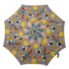 Italian Food Seamless Pattern Hook Handle Umbrellas (large) by Wegoenart