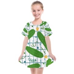 Seamless Pattern With Cucumber Kids  Smock Dress