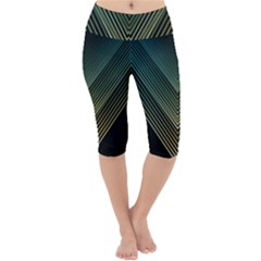 Abstract Colorful Geometric Lines Pattern Background Lightweight Velour Cropped Yoga Leggings