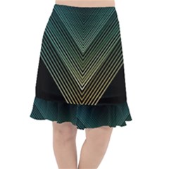 Abstract Colorful Geometric Lines Pattern Background Fishtail Chiffon Skirt