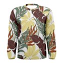Botanical Seamless Tropical Pattern With Bright Red Green Plants Leaves Men s Long Sleeve Tee View1