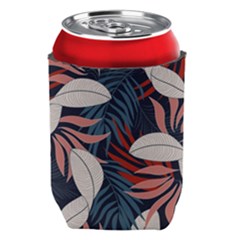 Fashionable Seamless Tropical Pattern With Bright Red Blue Flowers Can Holder